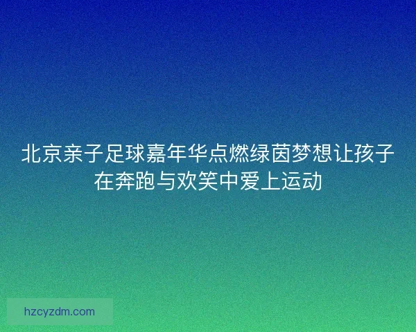 北京亲子足球嘉年华点燃绿茵梦想让孩子在奔跑与欢笑中爱上运动